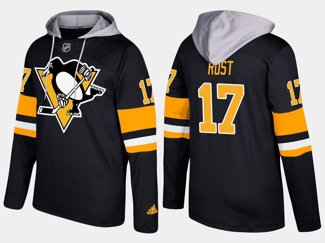 Men NHL Pittsburgh penguins #17 bryan rust black hoodie->pittsburgh penguins->NHL Jersey